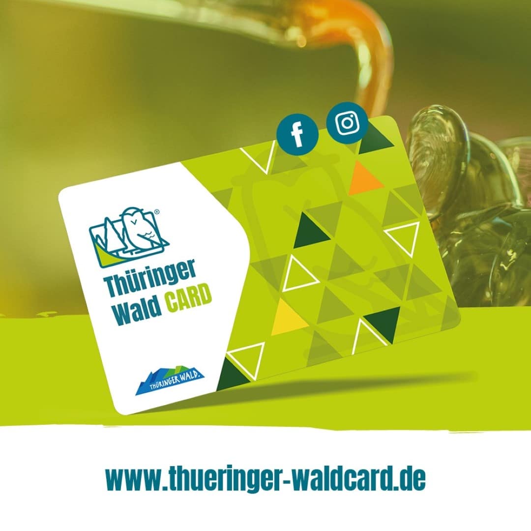 Angebot: 30% Ermäßigung (10,00 € statt 15,00 €) bei Kauf der Thüringer Wald Card